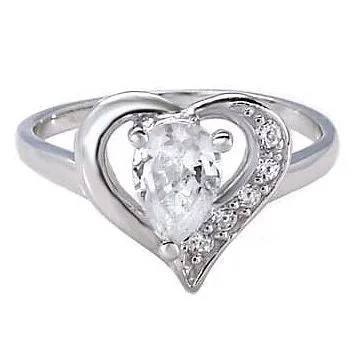 Karina: Heart Shaped Russian Ice Diamond CZ Promise Friendship Ring