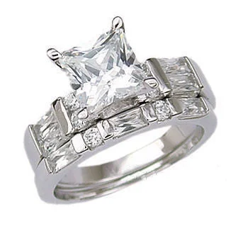 Kayla 2: 2.9ct Ice on Fire CZ Womens 2 piece Wedding Ring Set