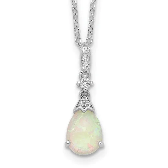 Lab Created Opal Pendant in Sterling Silver