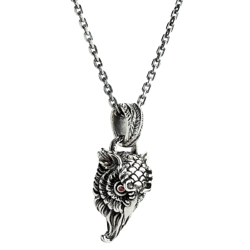 Sterling Silver Owl Pendant Necklace