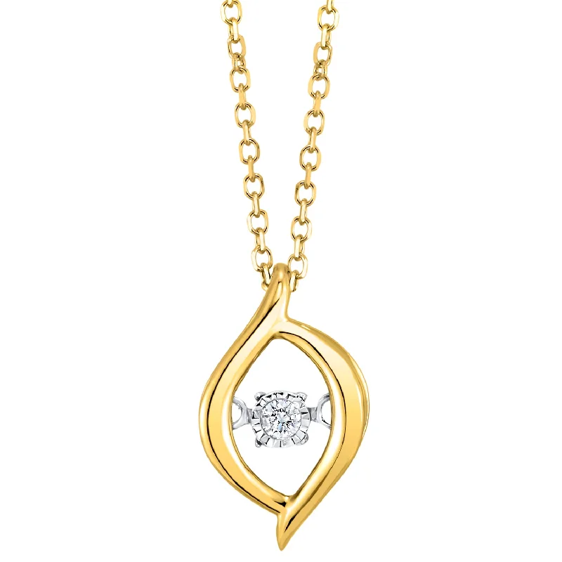 Rhythm of Love Diamond Swirl Pendant in Yellow Gold