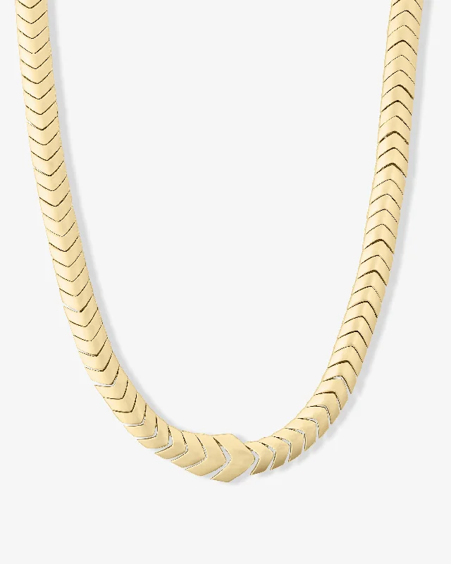 Serpent Herringbone Collar 18" - Gold