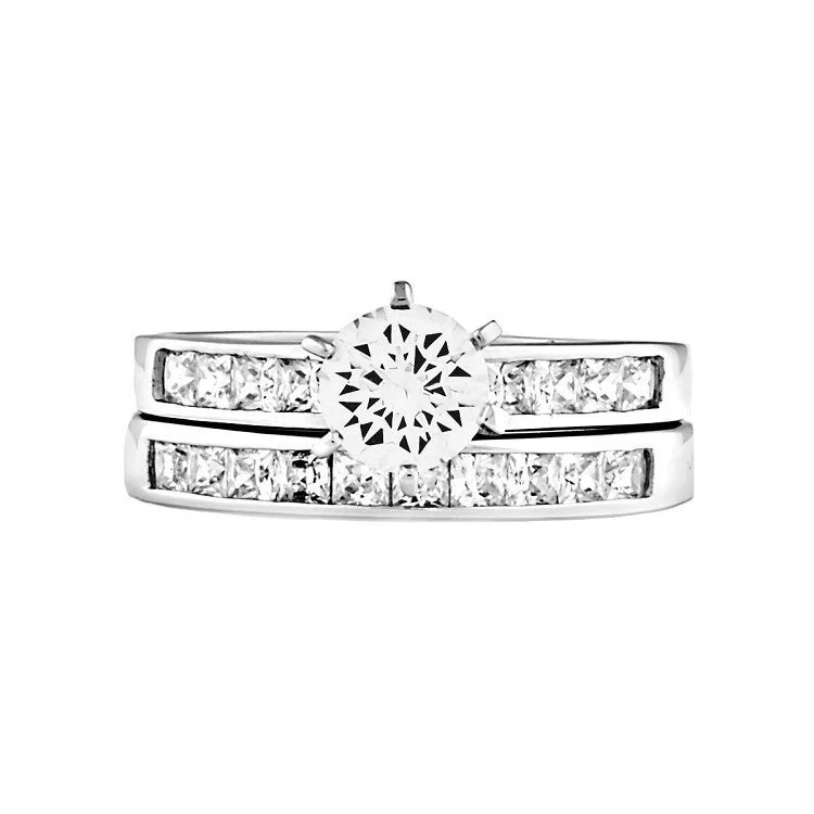 Shantay: 1.55ct 2 piece Brilliant-cut Russian IOF Wedding Ring Set 925