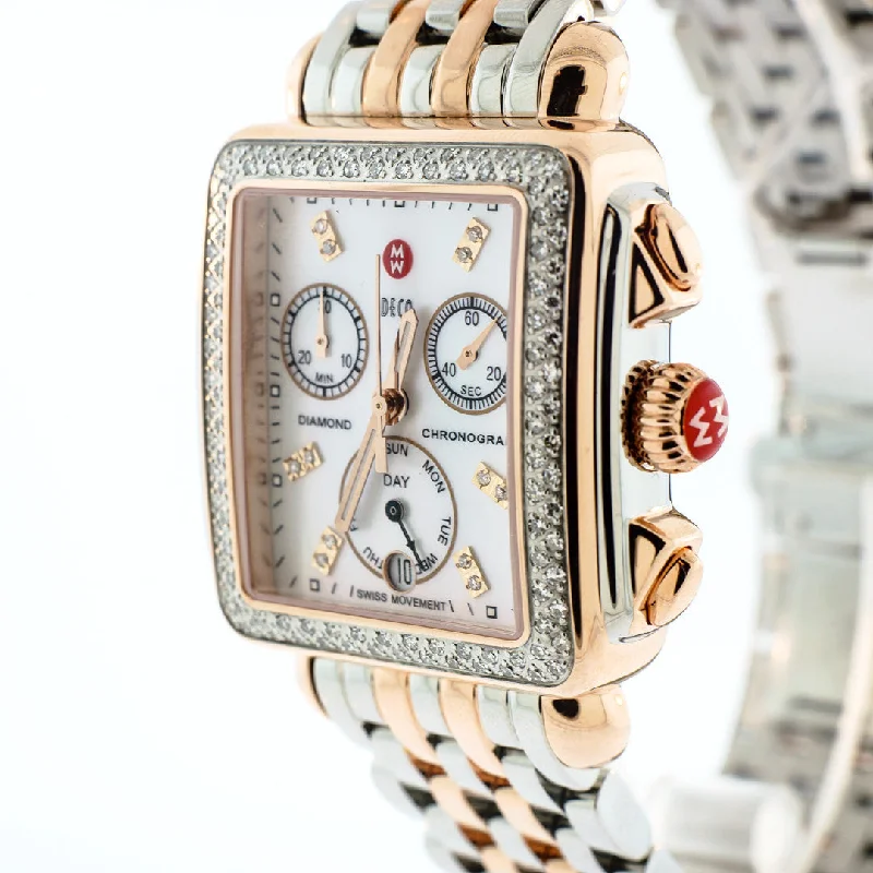 Signature Deco Diamond Two-Tone Rose Gold, Diamond Dial Watch