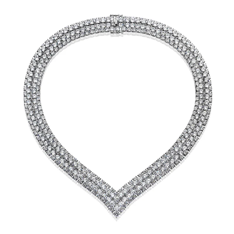 Statement necklace with 196.51 carats* of diamond simulants in sterling silver