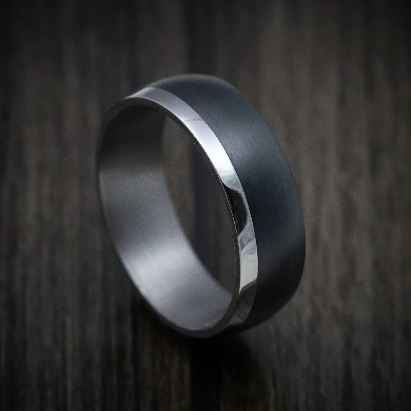 Tantalum Band with Carbon Fiber Inlay Custom Made Men's Ring