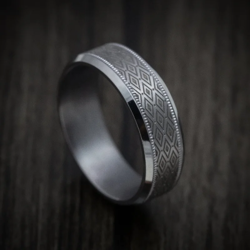 Tantalum Band with Harlequin Pattern Custom Made Men's Ring