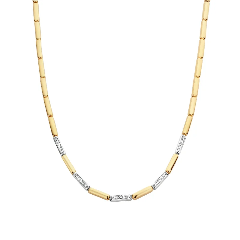 Ti Sento Gold Mix Segments Statement Necklace