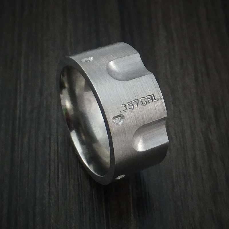 Titanium Revolver Men's Ring .357 Caliber Custom Made Band