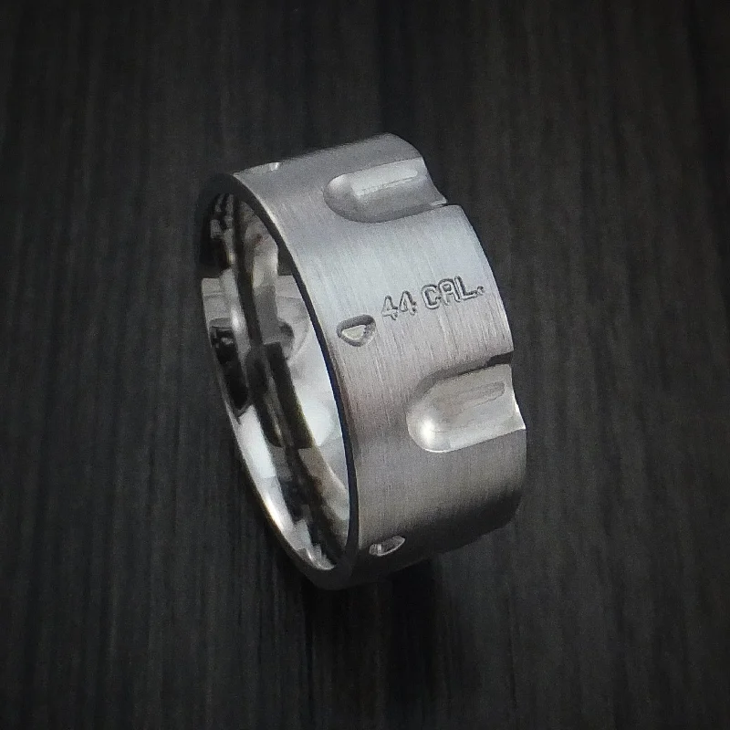 Titanium Revolver Men's Ring .44 Caliber Custom Made Band