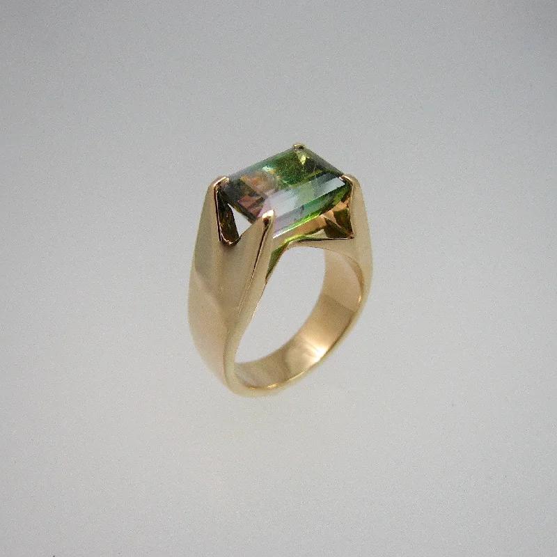 Tri-Color Tourmaline Ring