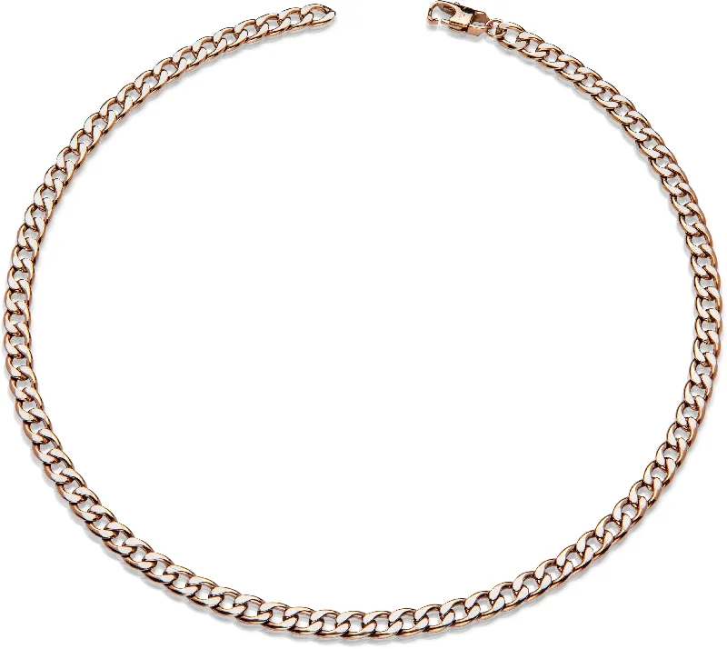 Unique & Co Rose Plated Steel Necklace