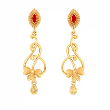 Uniquely Designed 22k Hanging Gold Earrings From Goldlites Collection