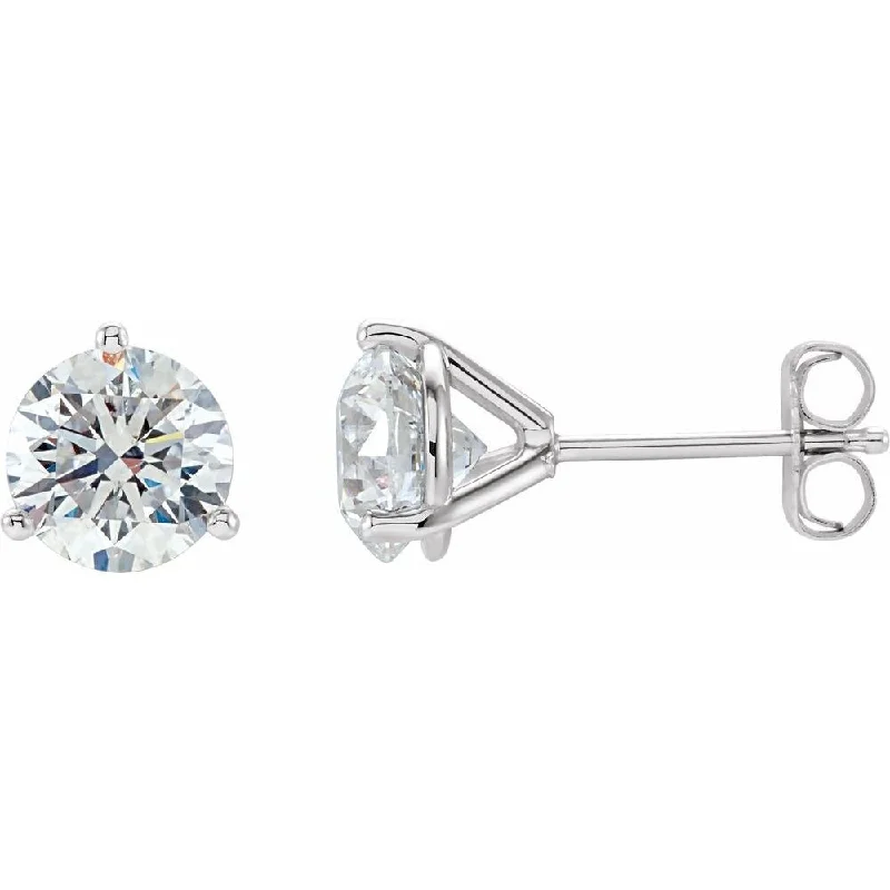 14k White Gold 3/4 CTW Diamond Stud Earring for Women