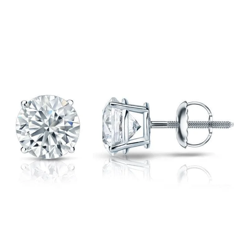 Auriya 1 1/2ctw Round Diamond Stud Earrings 14K Gold Certified