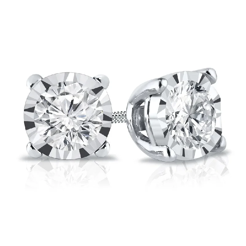 Auriya 1/2ctw Round-cut Diamond Stud Earrings 14k Gold (G-H, SI1-SI2)