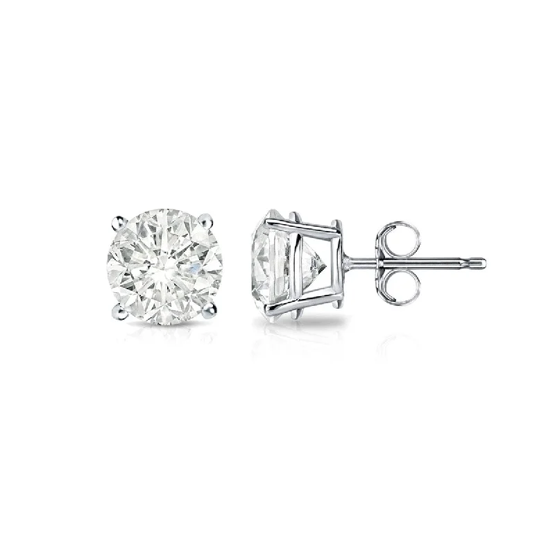 Auriya 14k Gold 1/2ctw Clarity-enhanced Diamond Stud Earrings (I2-I3)