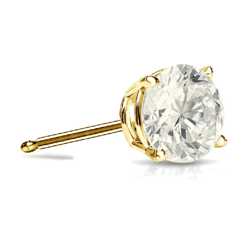 Auriya 14k Gold 1ct TDW Round SINGLE STUD (1) Diamond Earring