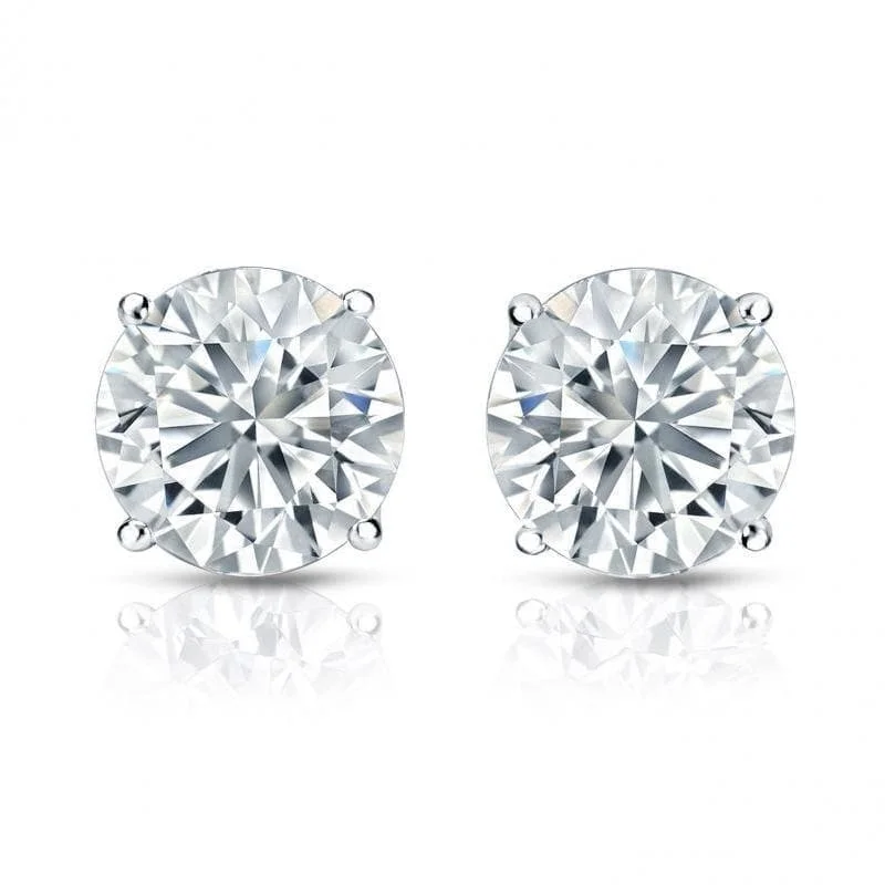 Auriya 1ctw Round Diamond Stud Earrings 14K Gold GIA Certified