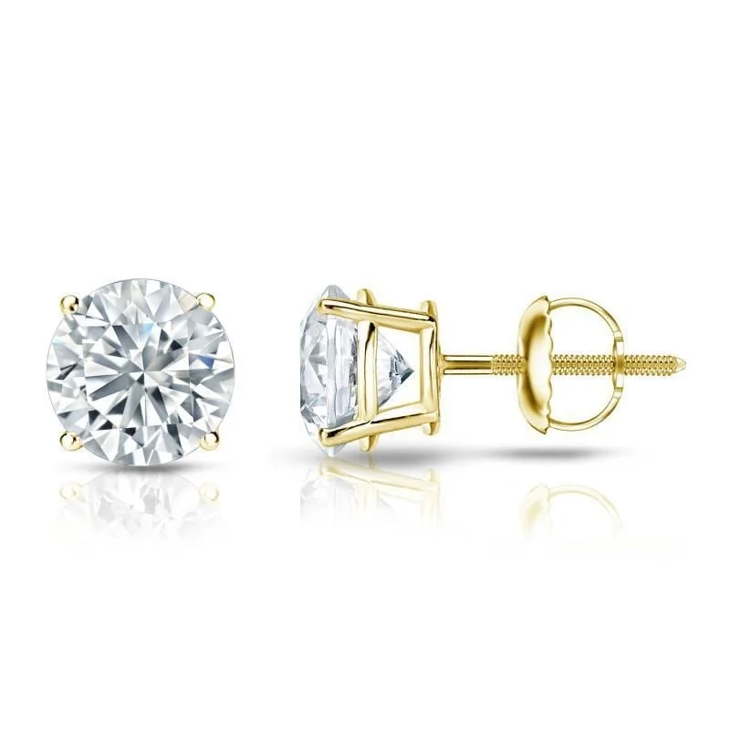 Auriya 1ctw Round Diamond Stud Earrings 18kt Gold Certified