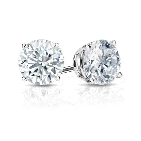 Auriya Platinum 2 1/4ctw Round Diamond Stud Earrings GIA Certified