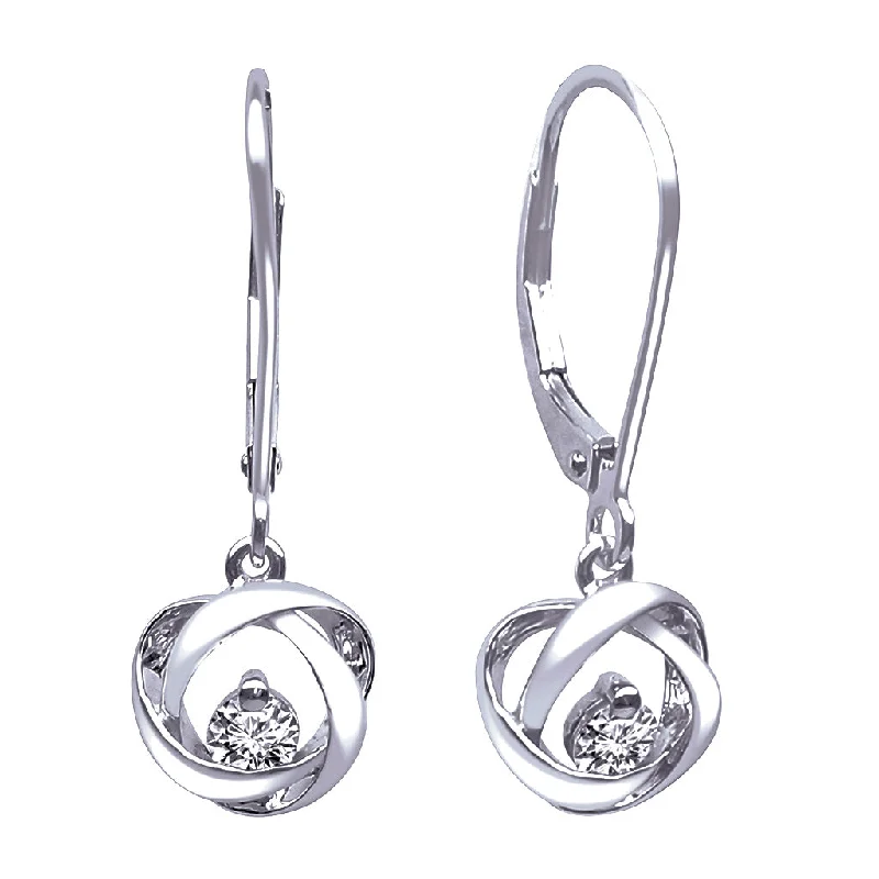 Bremer Jewelry Time and Eternity Round Drop Diamond Earrings in Sterling Silver (0.10ctw)