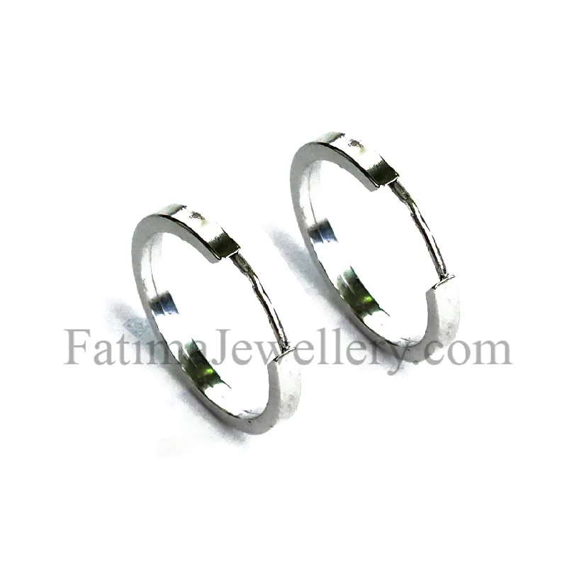 Earrings - White Gold Hoops