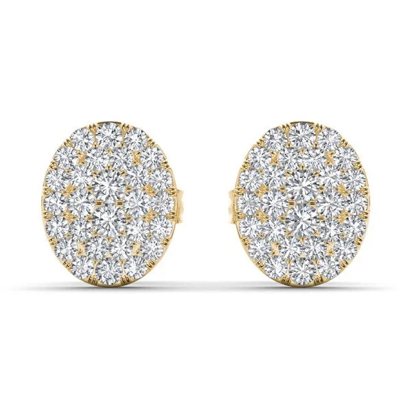 De Couer IGI Certified 1/5ct TDW Diamond Cluster Earring - White