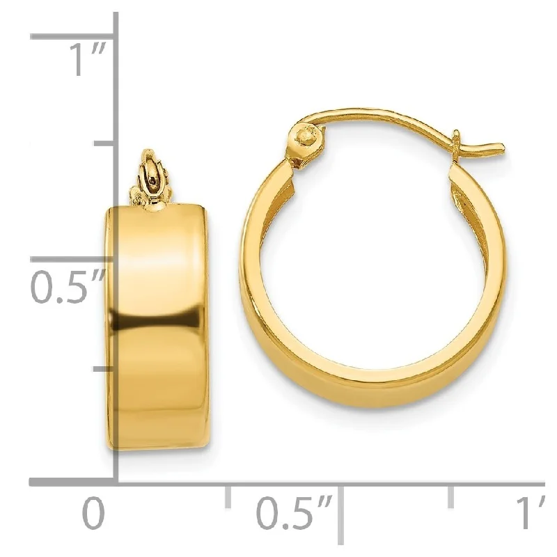 Diamond2Deal 10k Yellow Gold Small Hoop Earrings (L-9mm, W-5.75mm)