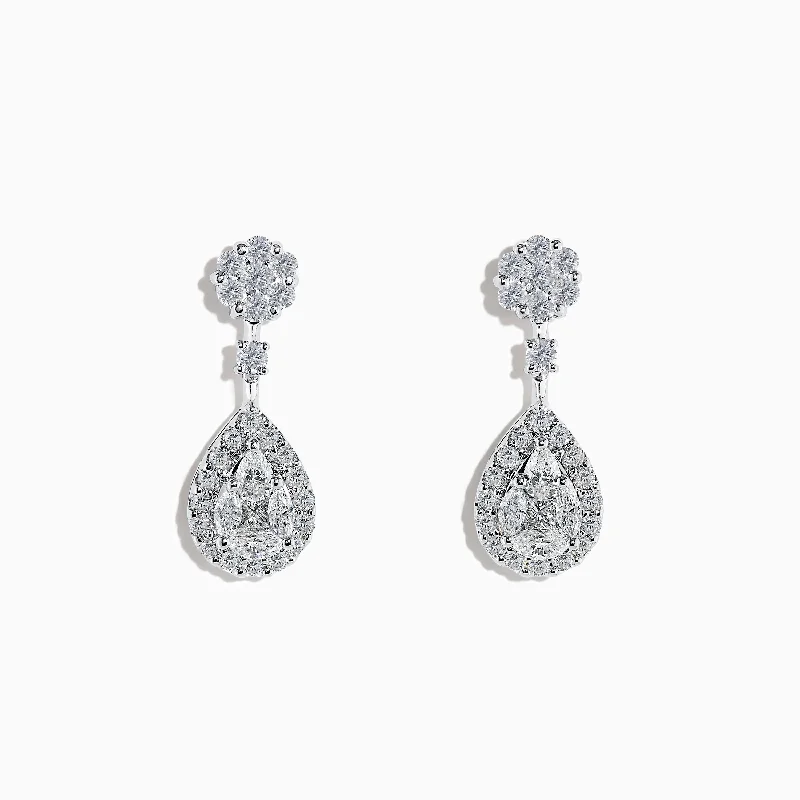 Pave Classica 14K White Diamond Earrings