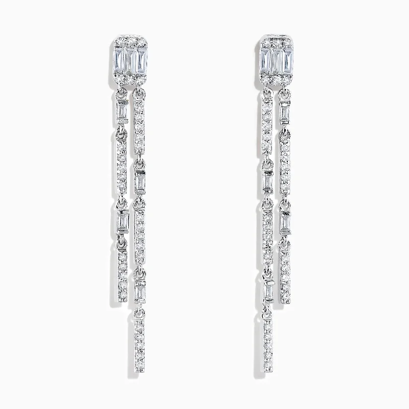 Pave Classica 14K White Gold Diamond Drop Earrings