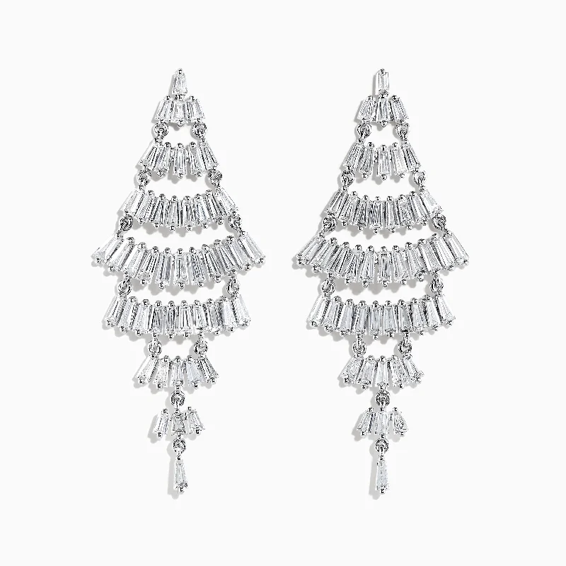 Pave Classique 14K White Gold Diamond Earrings