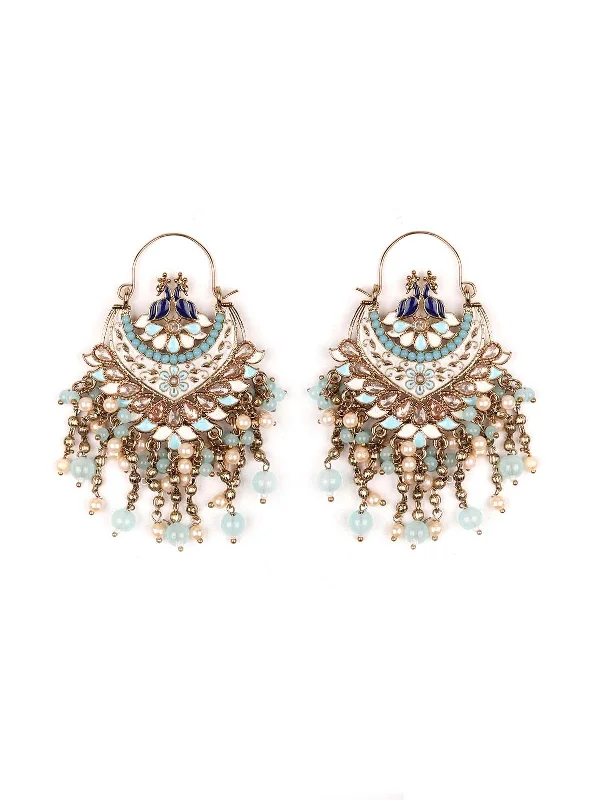 Odette Women Gorgeous Statement Green Drop Earrings