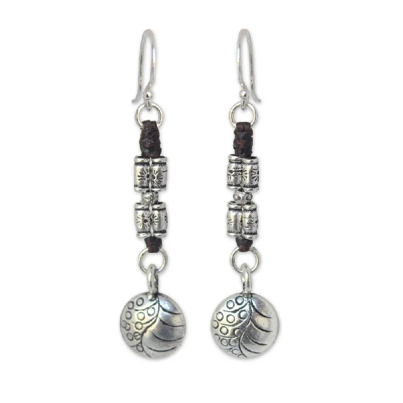 Handmade Silver Dangle 'Hill Tribe Stories' Earrings (Thailand)