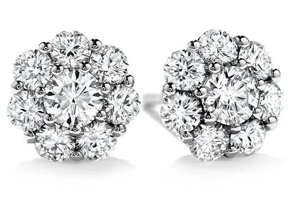 Hearts On Fire Round Beloved Solitaire/Stud Diamond Earrings in 18K White Gold (2.00ctw)