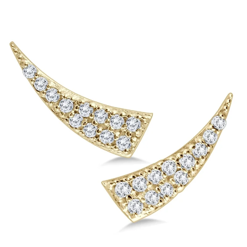 Marquee 1/4 Carat TW Diamond Climber Earrings in 14K Yellow Gold