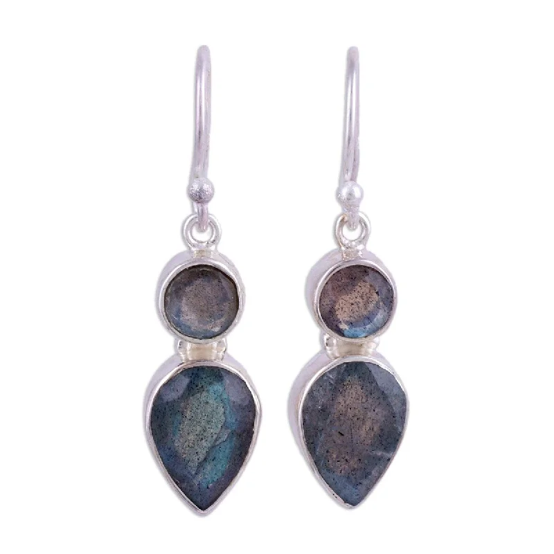 NOVICA Dewdrop Muse, Labradorite dangle earrings - 1.4*0.4