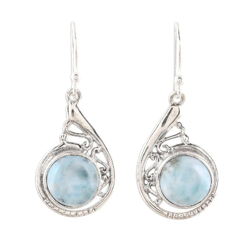 NOVICA Sea of Delight, Larimar dangle earrings - 1.5*0.6