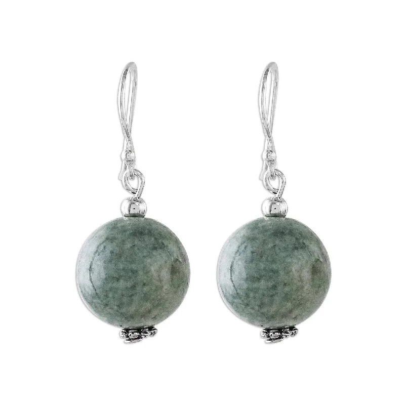 NOVICA Touch of Jade, Jade dangle earrings - 1.3L*0.5W