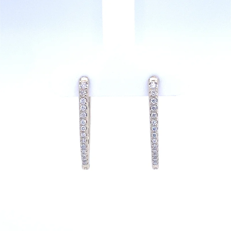 Round Medium Hoop Diamond Earrings in 10K Yellow Gold (xxxctw)