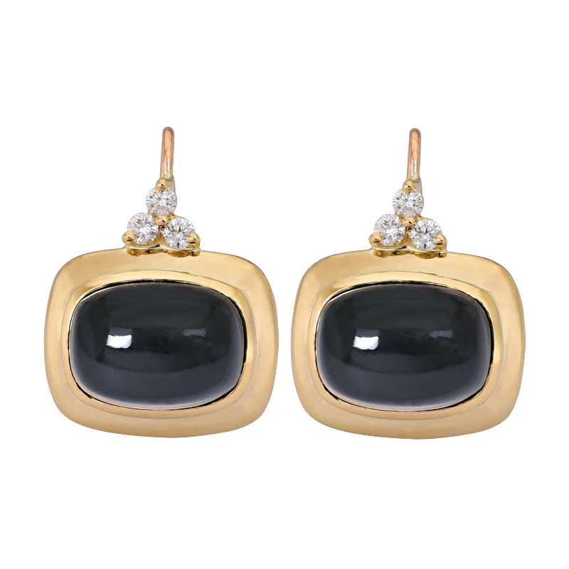 Earrings- Black Onyx and Diamond