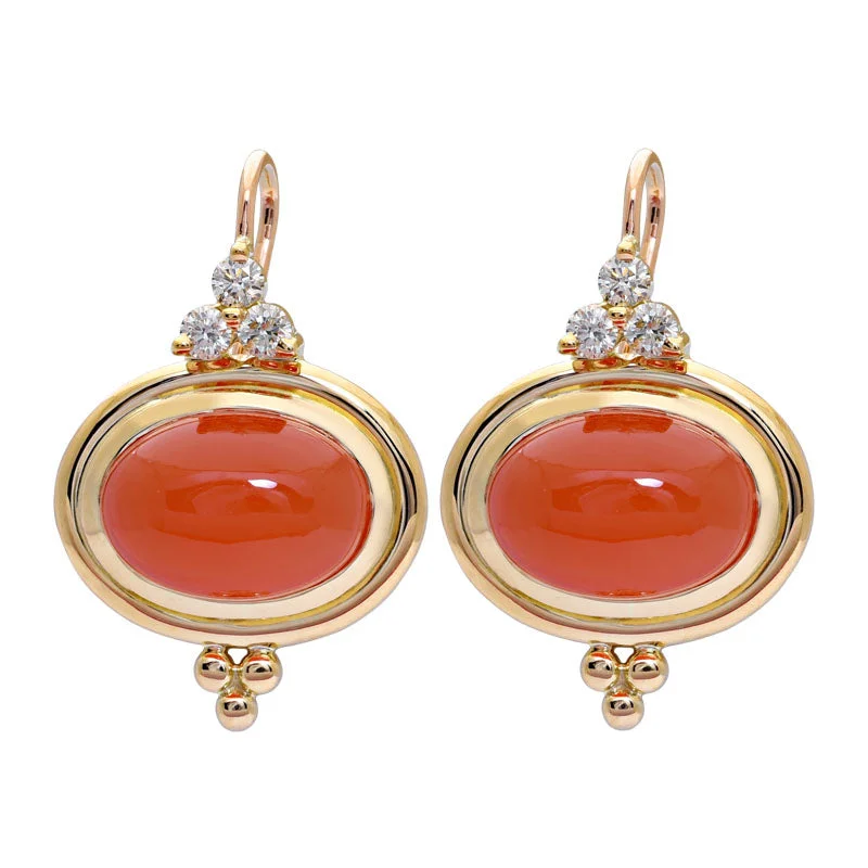 Earrings- Cornelian and Diamond