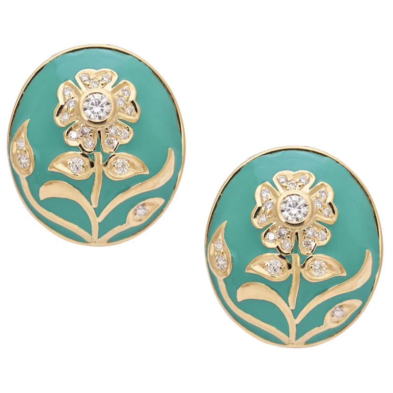 Earrings- Diamond (Enamel)