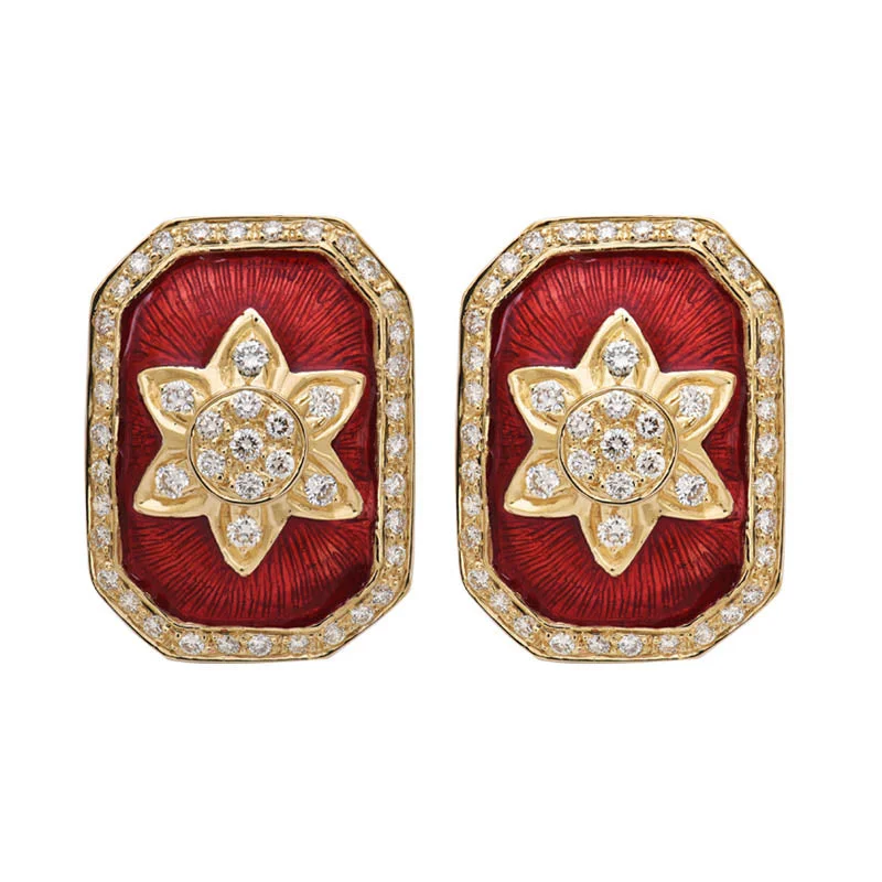 Earrings- Diamond (Enamel)