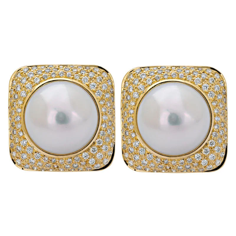 Earrings- South Sea Pearl and Diamond