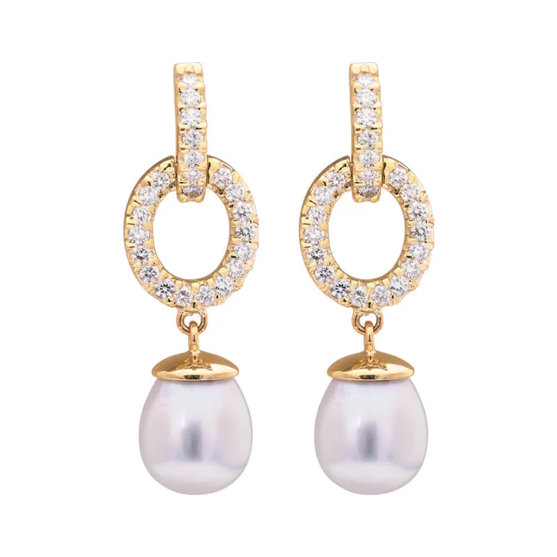 Earrings- South Sea Pearl and Diamond