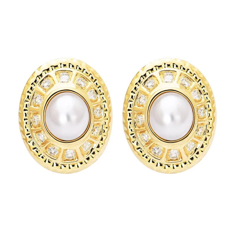 Earrings- South Sea Pearl and Diamond