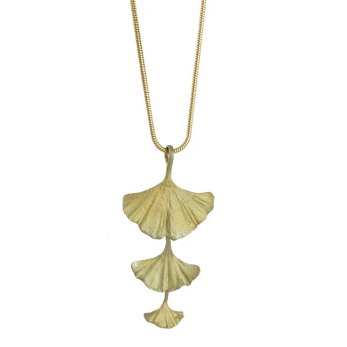 Ginkgo Three Leaf Necklace